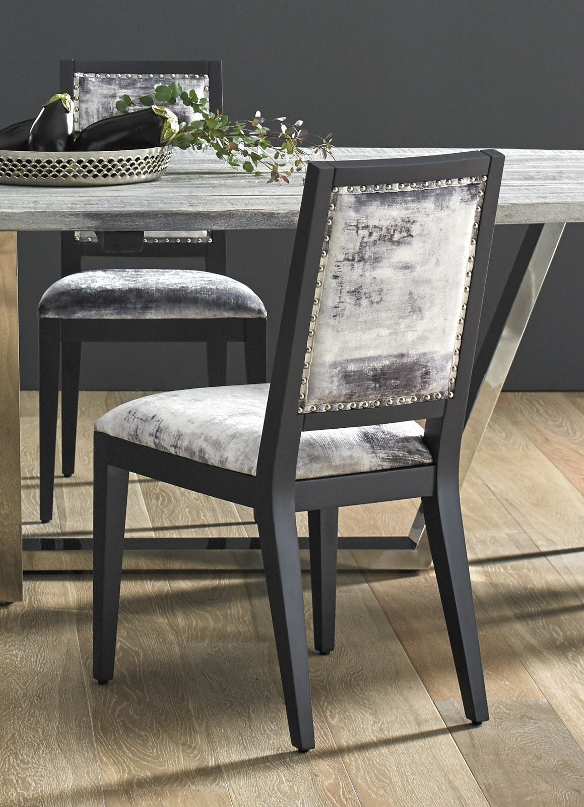 Phillips Collection Home Phillips Collection Mesmerize Dining Chair, Mist Gray, Gray Wooden Legs