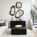 Phillips Collection Home Decor Phillips Collection Morphic Petrified Mirror, Rounded, Black Frame