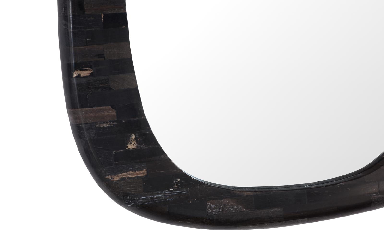 Phillips Collection Home Decor Phillips Collection Morphic Petrified Mirror, Rounded, Black Frame