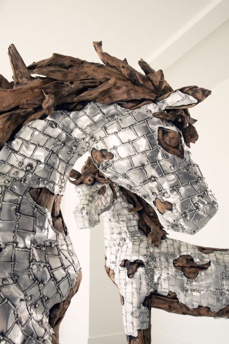 Phillips Collection Home Decor Phillips Collection Mustang Horse Armored Sculpture, Galloping