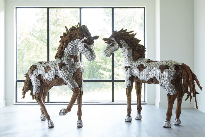 Phillips Collection Home Decor Phillips Collection Mustang Horse Armored Sculpture, Galloping