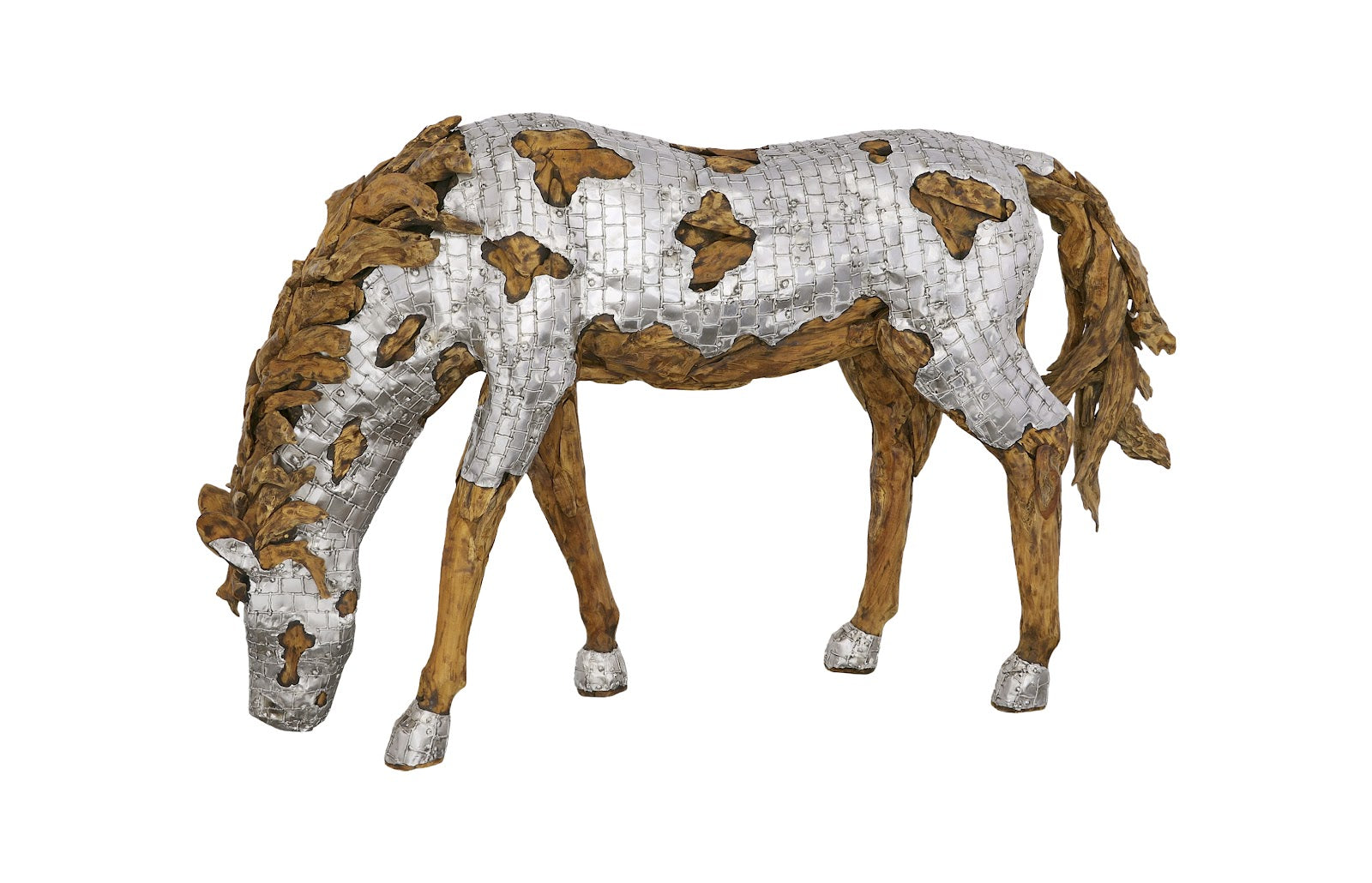 Phillips Collection Home Decor Phillips Collection Mustang Horse Armored Sculpture, Grazing