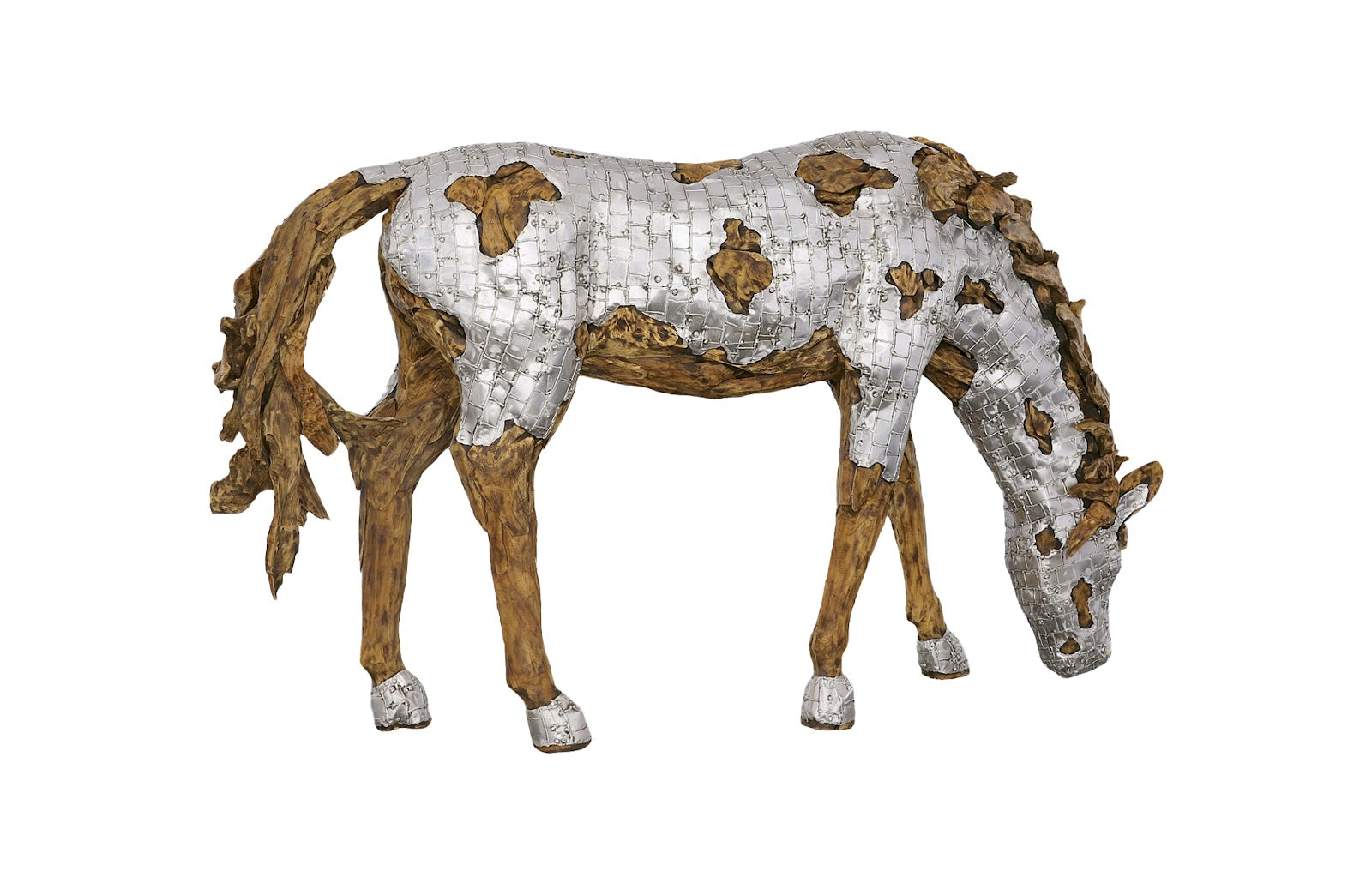 Phillips Collection Home Decor Phillips Collection Mustang Horse Armored Sculpture, Grazing