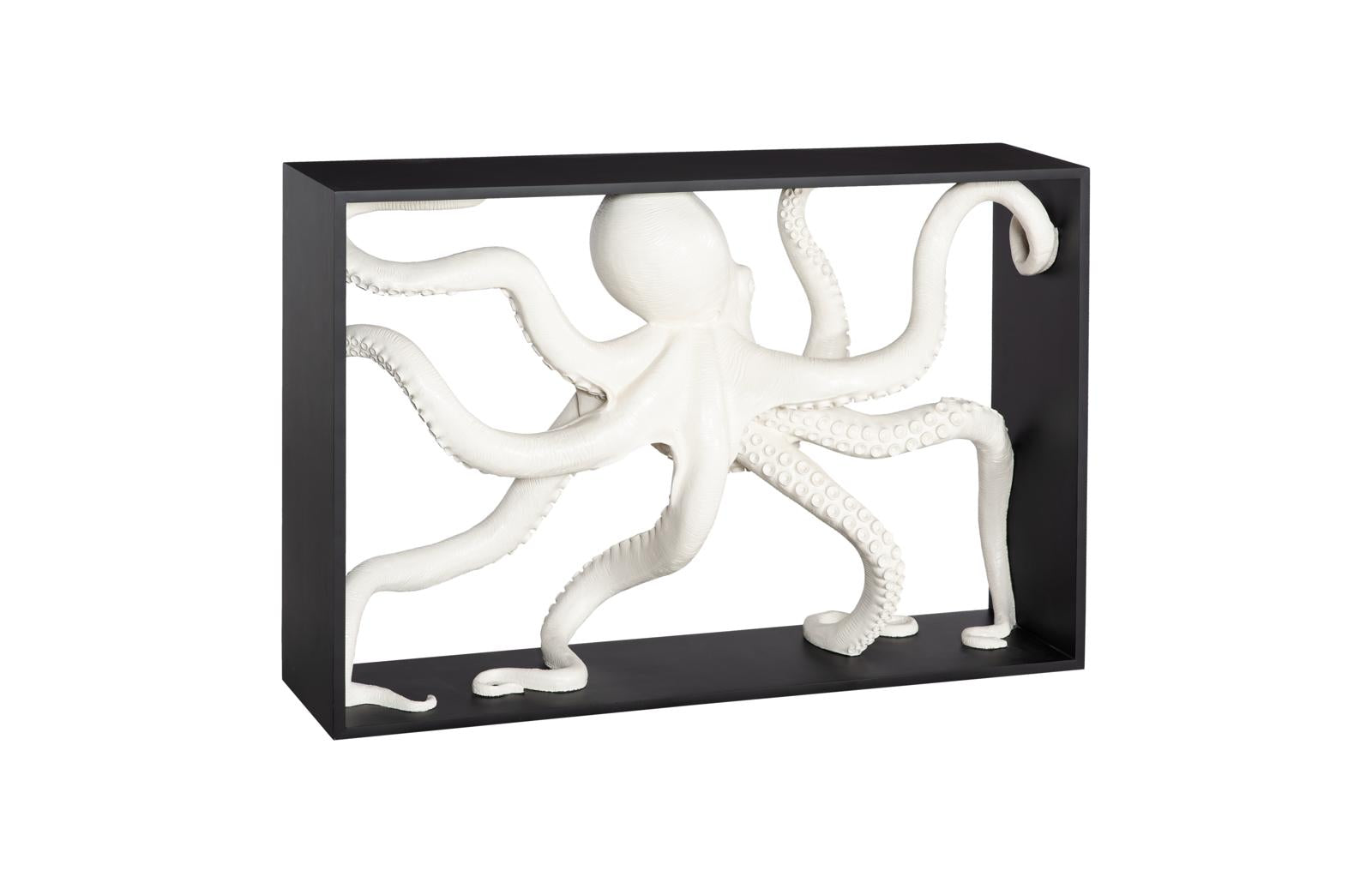 Phillips Collection Home Decor Phillips Collection Octo Framed Console Table, Wood Frame, White