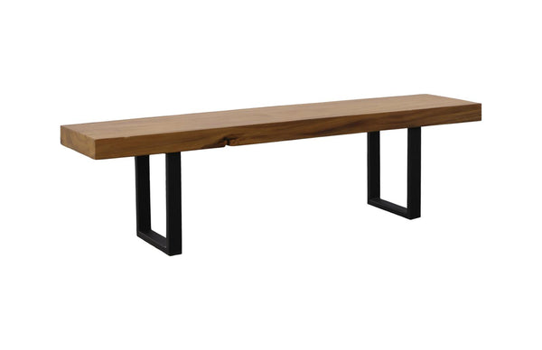Phillips Collection Home Decor Phillips Collection Origins Straight Edge Bench, Natural, Satin Black Legs TH108702