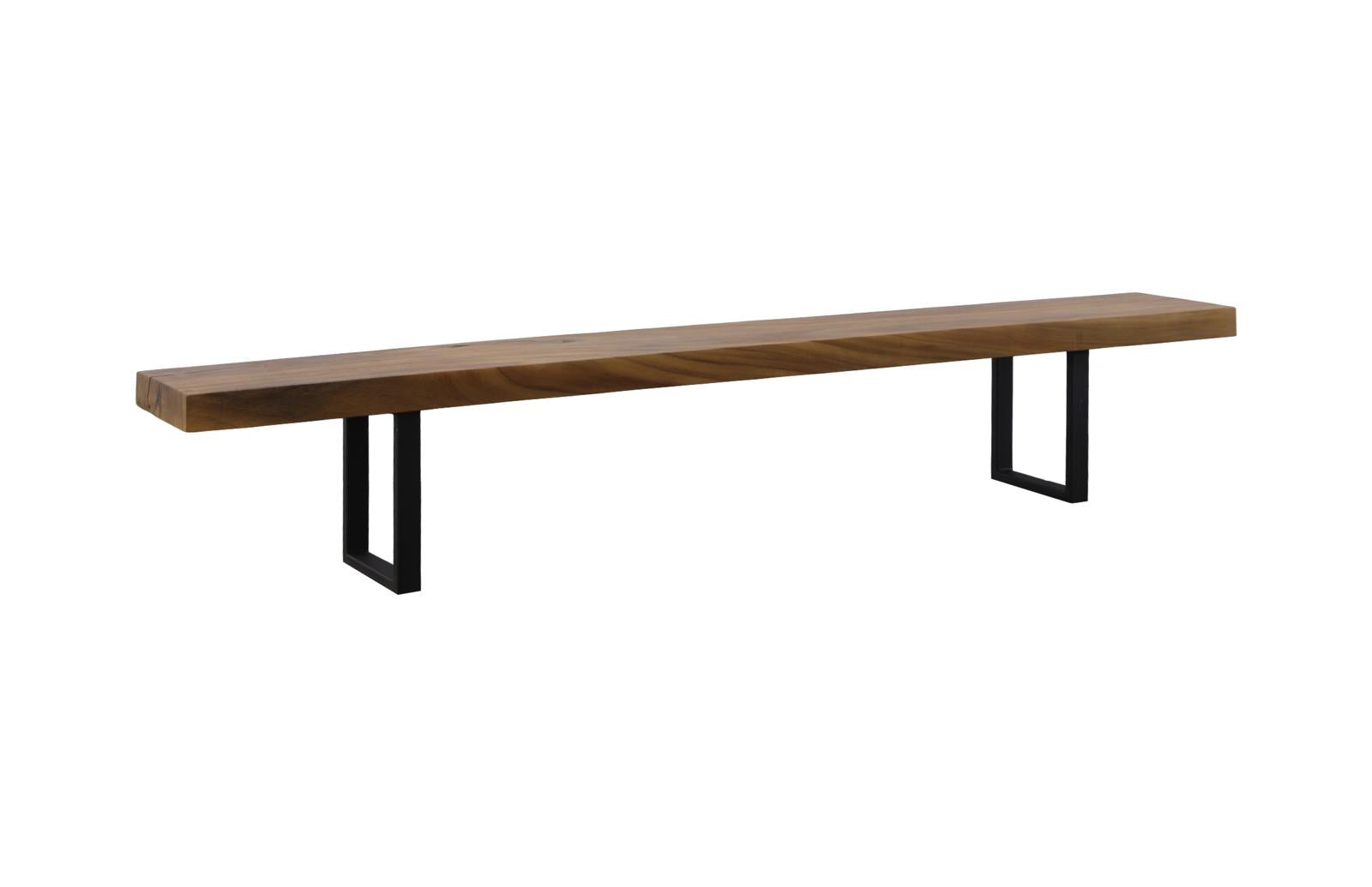 Phillips Collection Home Decor Phillips Collection Origins Straight Edge Bench, Natural, Satin Black Legs TH108705