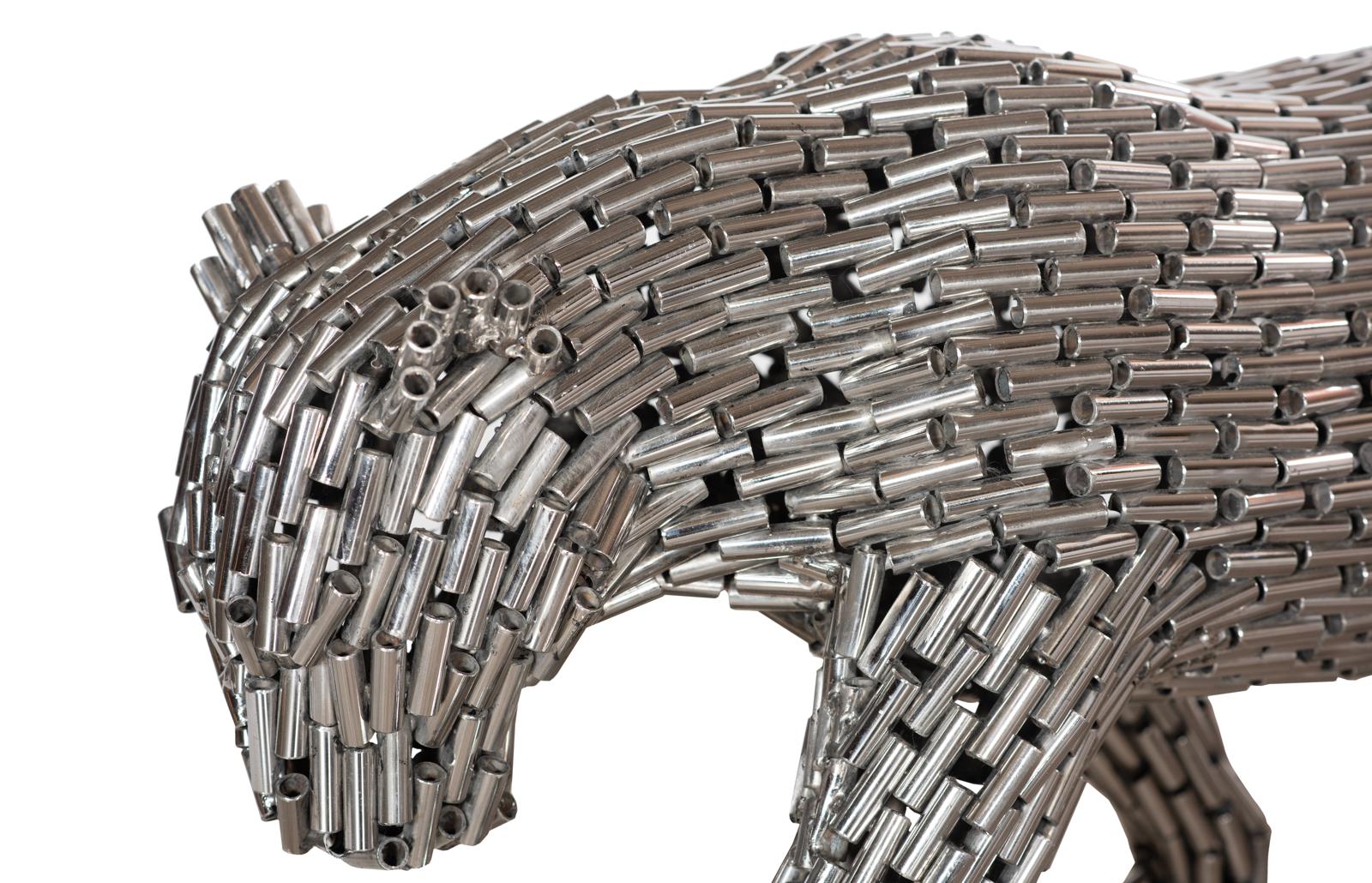Phillips Collection Home Decor Phillips Collection Panther Pipe Sculpture, Walking, Stainless Steel, Small