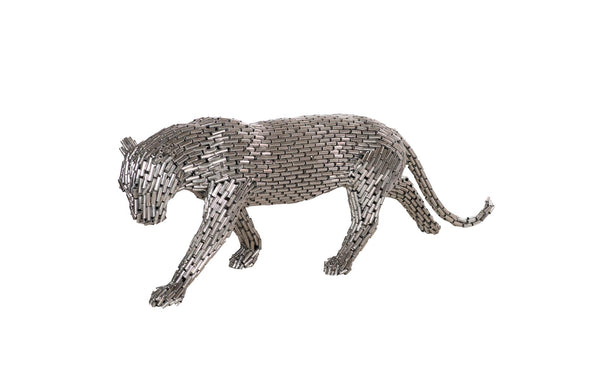 Phillips Collection Home Decor Phillips Collection Panther Pipe Sculpture, Walking, Stainless Steel, Small