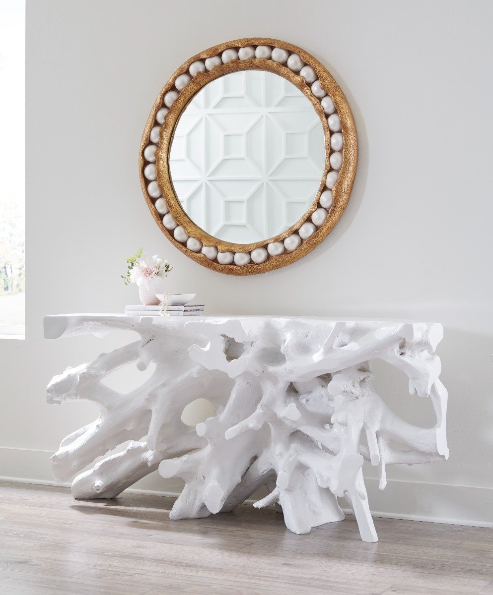 Phillips Collection Home Oversized LTL - Rate to be Quoted Phillips Collection Pearl Mirror, Gold Leaf, Round