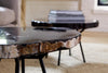 Phillips Collection Home Decor Phillips Collection Petrified Coffee Table, Round, Metal Black Base