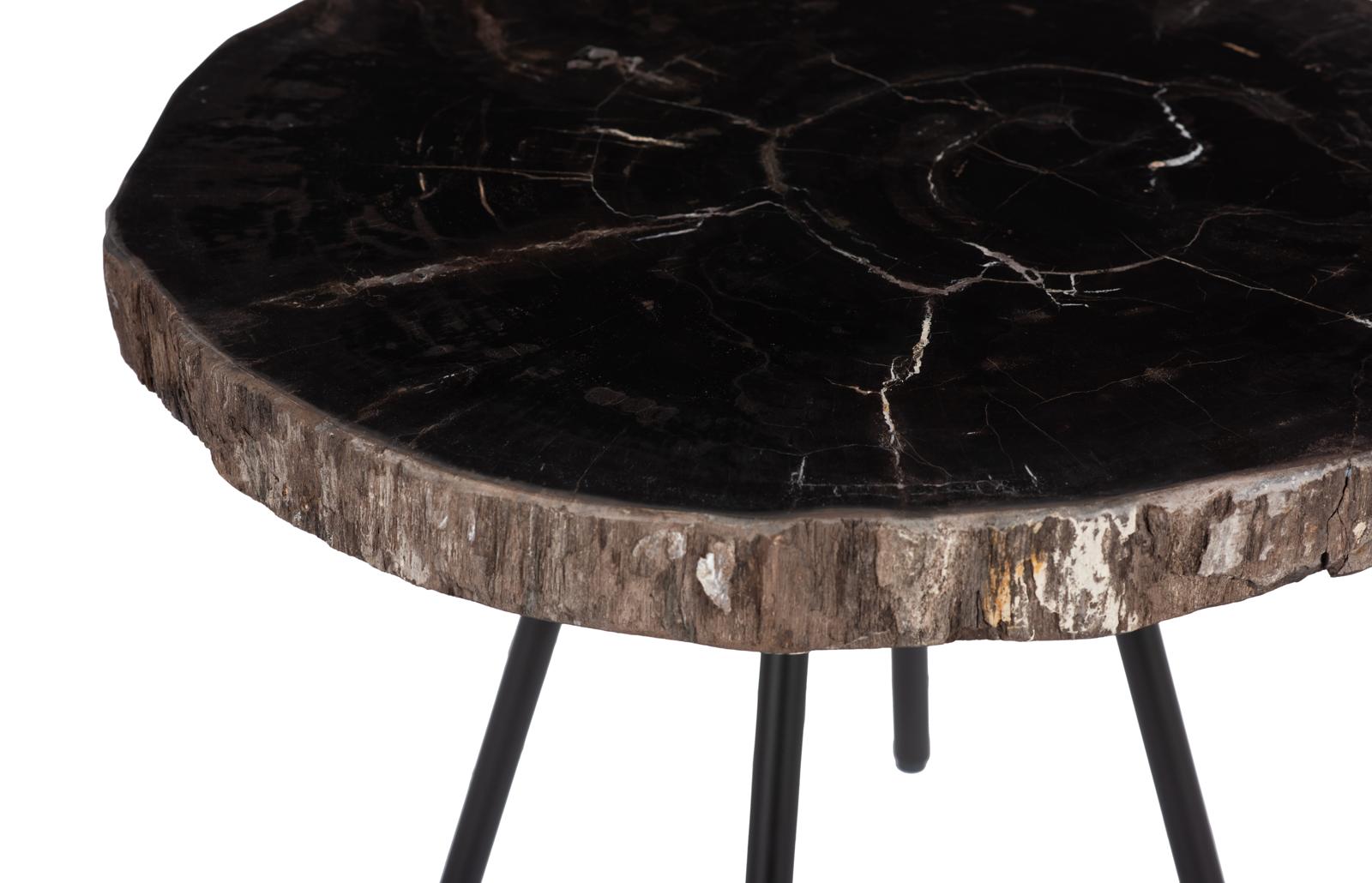 Phillips Collection Home Decor Phillips Collection Petrified Coffee Table, Round, Metal Black Base