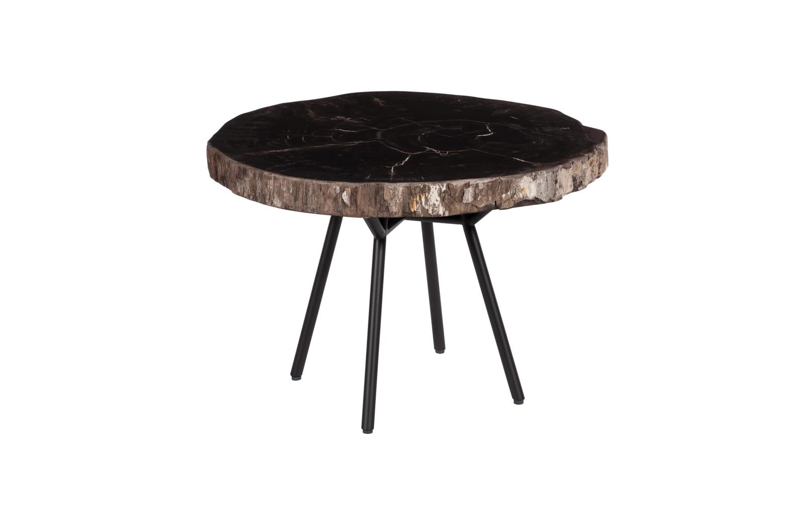 Phillips Collection Home Decor Phillips Collection Petrified Coffee Table, Round, Metal Black Base