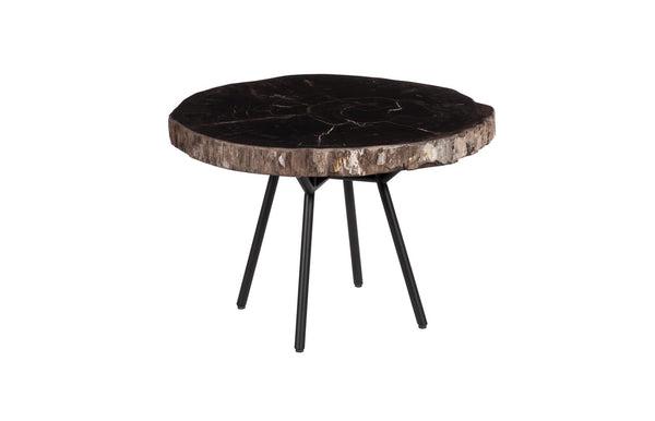 Phillips Collection Home Decor Phillips Collection Petrified Coffee Table, Round, Metal Black Base