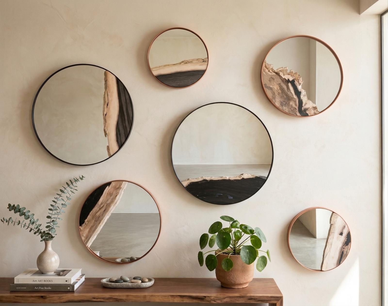 Phillips Collection Home Decor Phillips Collection Petrified Slice Mirror, Copper Frame, Medium