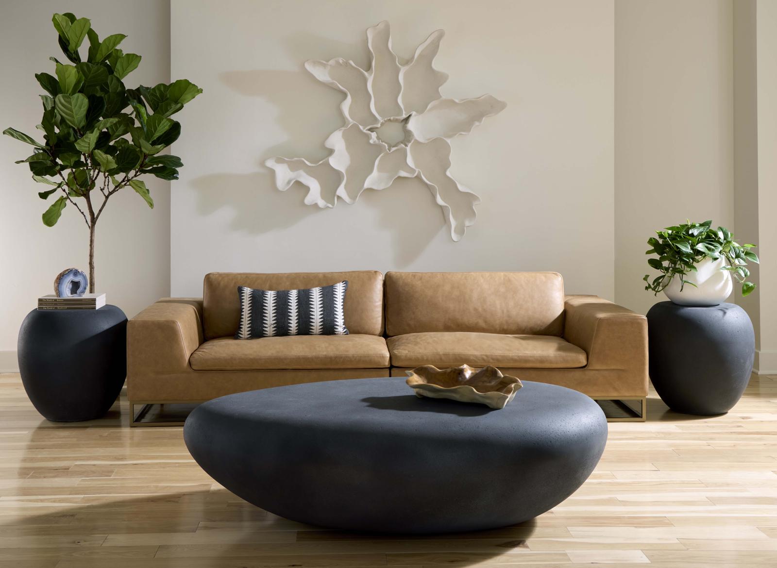 Phillips Collection Home Decor Phillips Collection River Stone Coffee Table, Charcoal Stone, Extra Large
