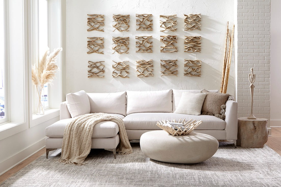 Phillips Collection Home Oversized LTL - Rate to be Quoted Phillips Collection River Stone Coffee Table, Roman Stone, Large