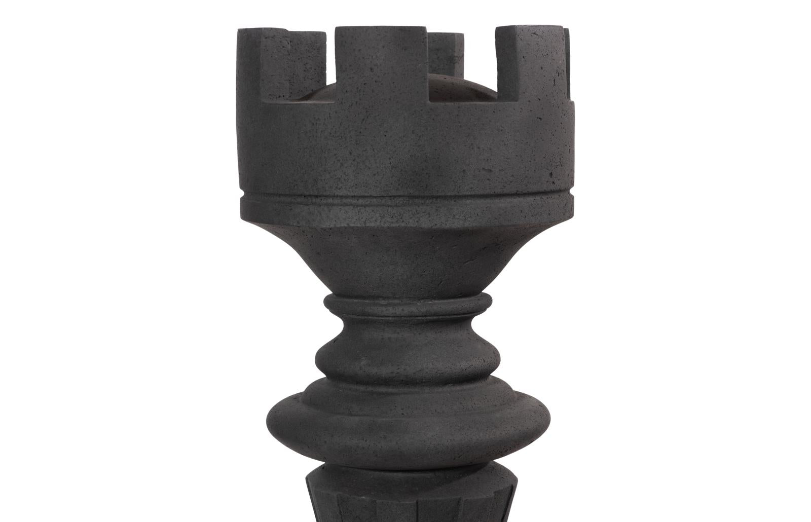 Phillips Collection Home Decor Phillips Collection Rook Chess Sculpture, Cast Stone Black