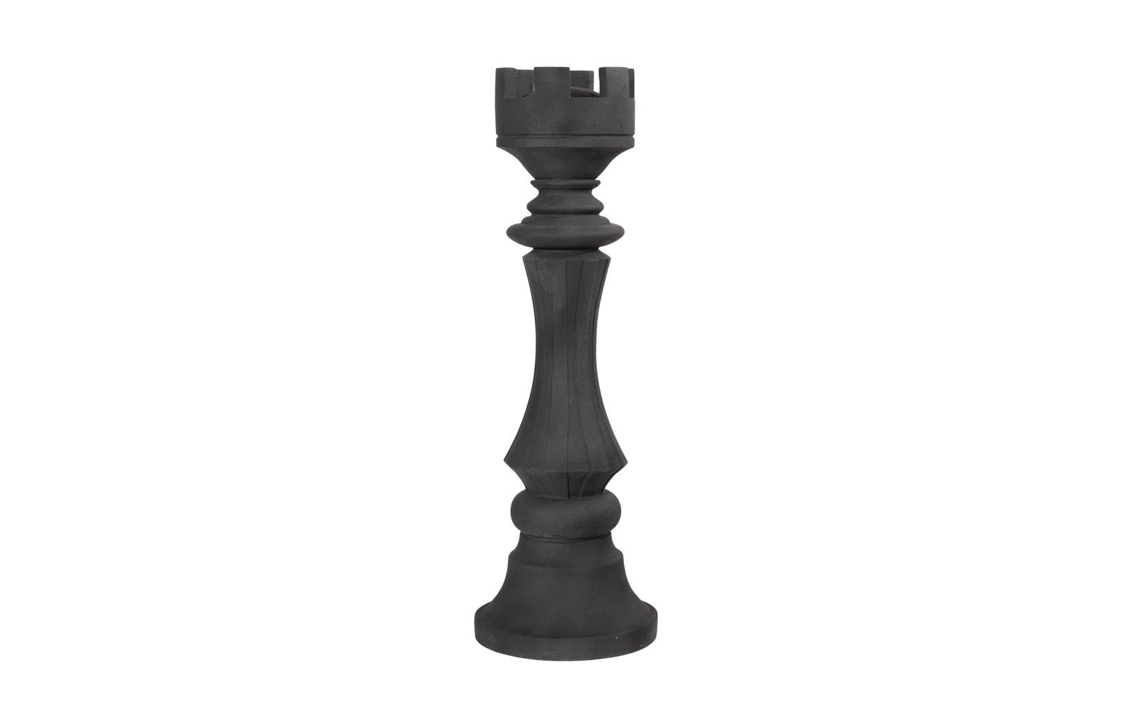 Phillips Collection Home Decor Phillips Collection Rook Chess Sculpture, Cast Stone Black