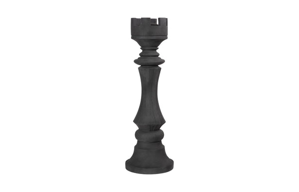 Phillips Collection Home Decor Phillips Collection Rook Chess Sculpture, Cast Stone Black