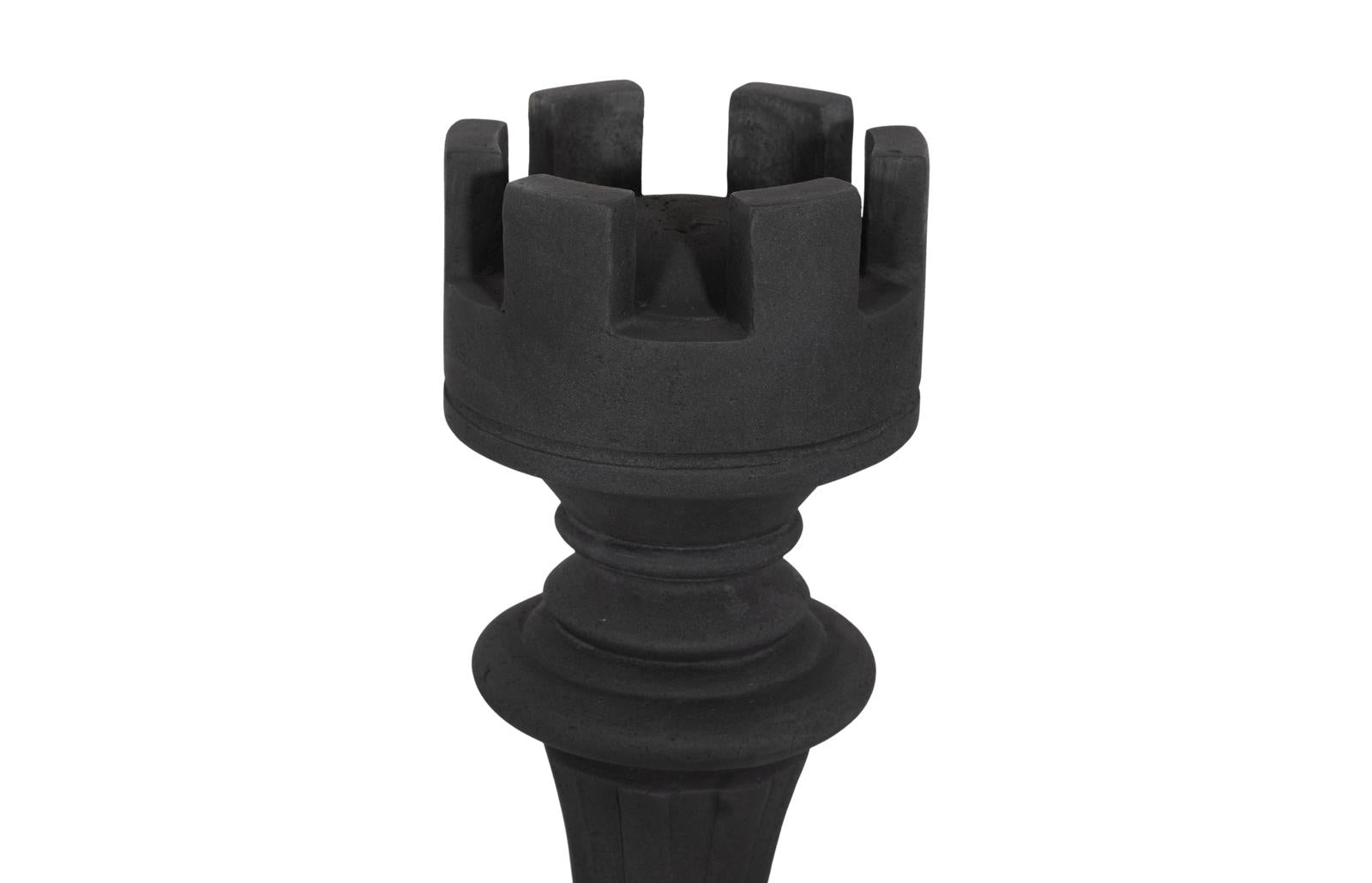 Phillips Collection Home Decor Phillips Collection Rook Chess Sculpture, Cast Stone Black, Small