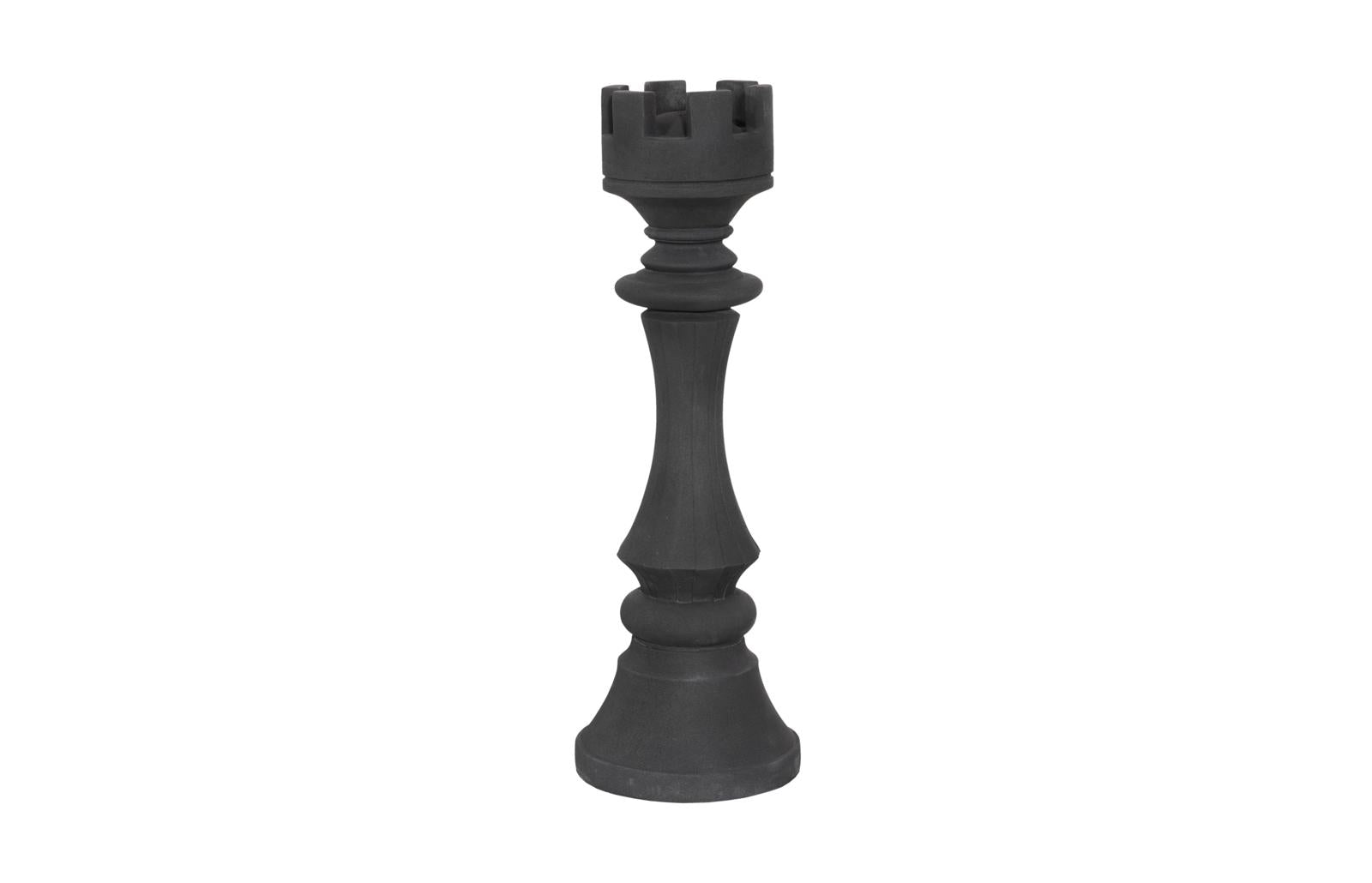 Phillips Collection Home Decor Phillips Collection Rook Chess Sculpture, Cast Stone Black, Small