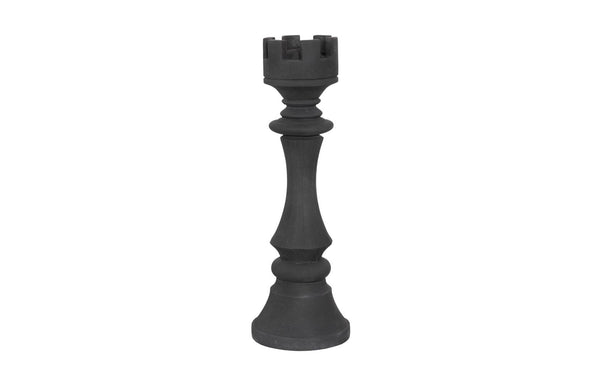 Phillips Collection Home Decor Phillips Collection Rook Chess Sculpture, Cast Stone Black, Small