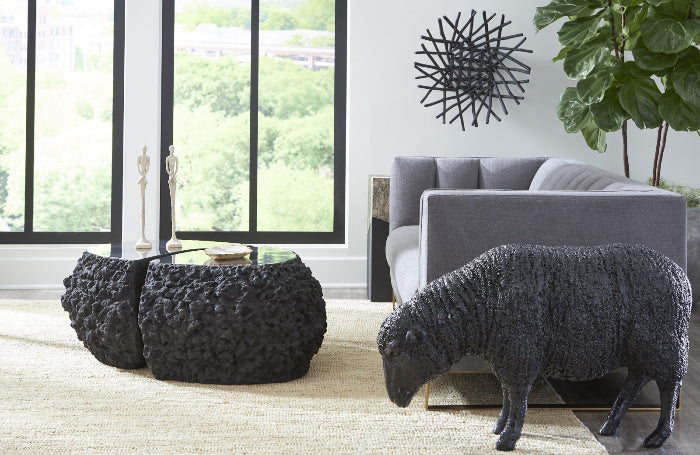 Phillips Collection Home Phillips Collection Sheep Sculpture, Gel Coat Black