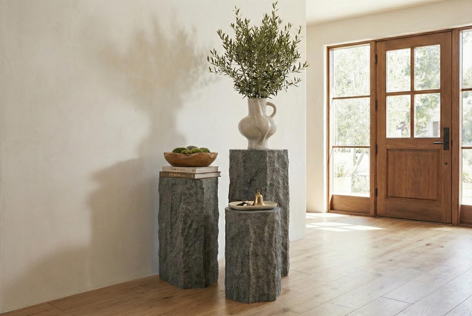 Phillips Collection Home Decor Phillips Collection Splinter Stone Pedestal, Resin, MD