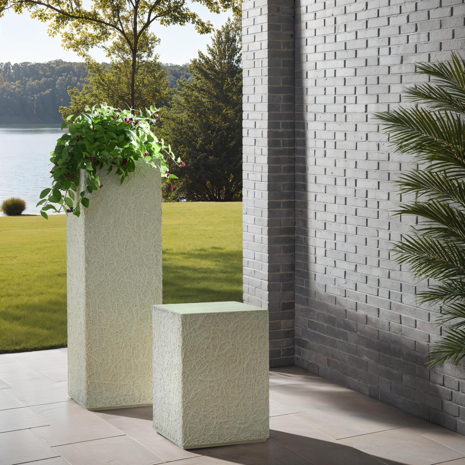 Phillips Collection Home Decor Phillips Collection String Theory Pedestal, White Stone, Medium