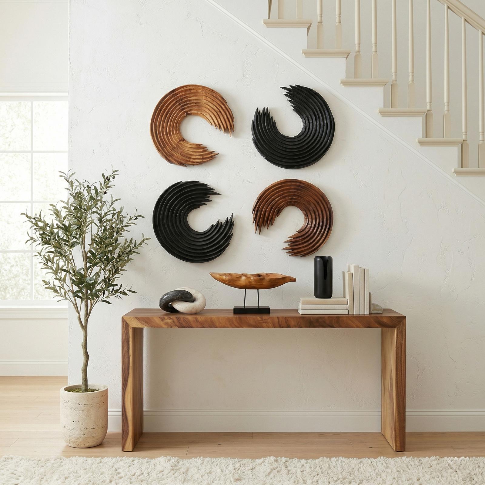Phillips Collection Home Decor Phillips Collection Swoop Wall Art, Natural Wood, Small