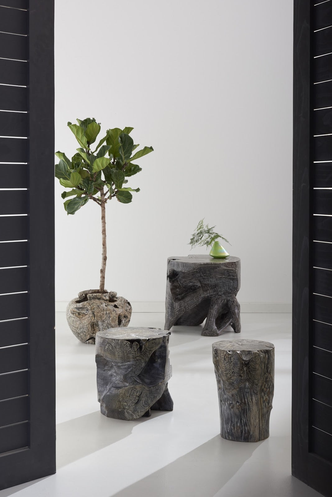 Phillips Collection Home Phillips Collection Teak Planter, Black Wash Finish