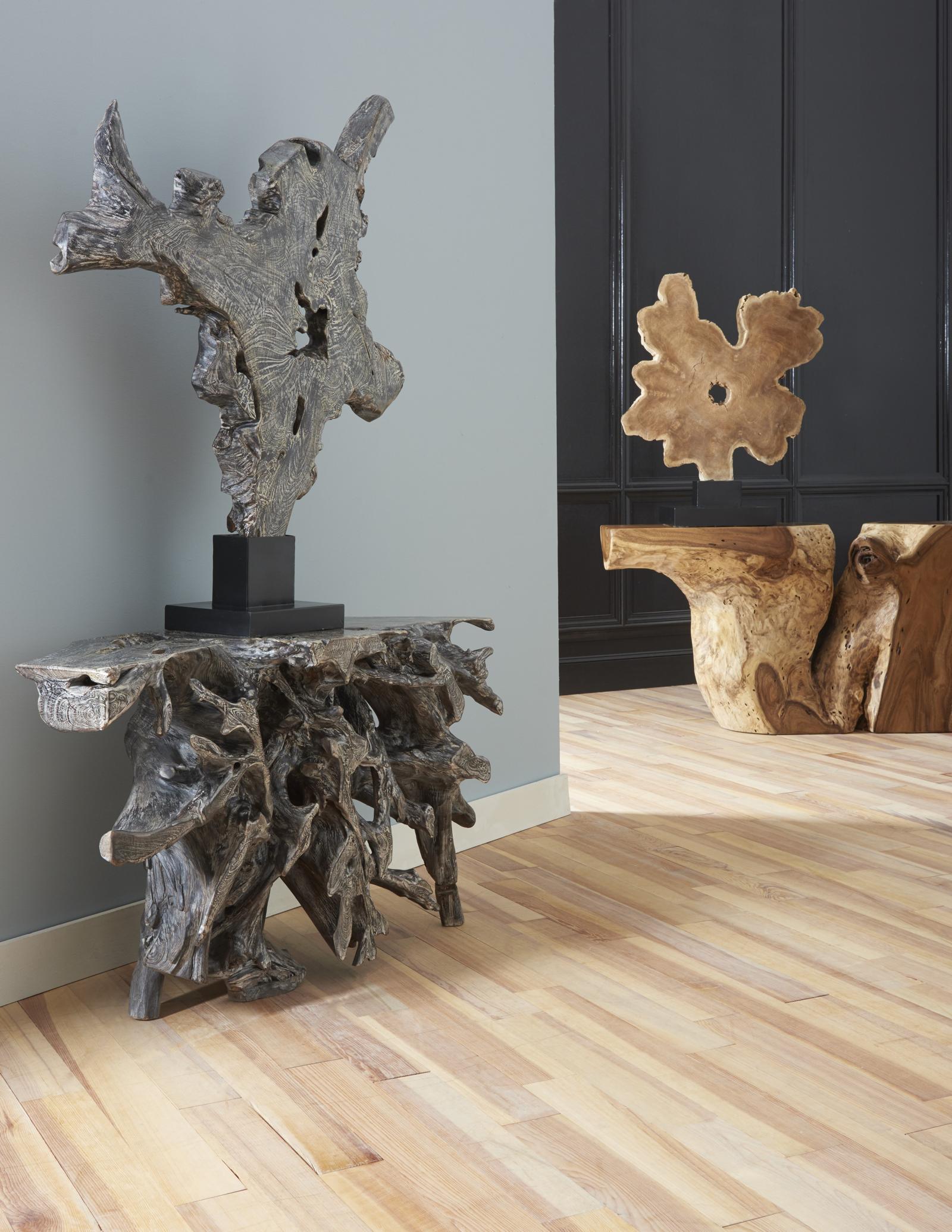 Phillips Collection Home Decor Phillips Collection Teak Sculpture on Stand, Black Wash