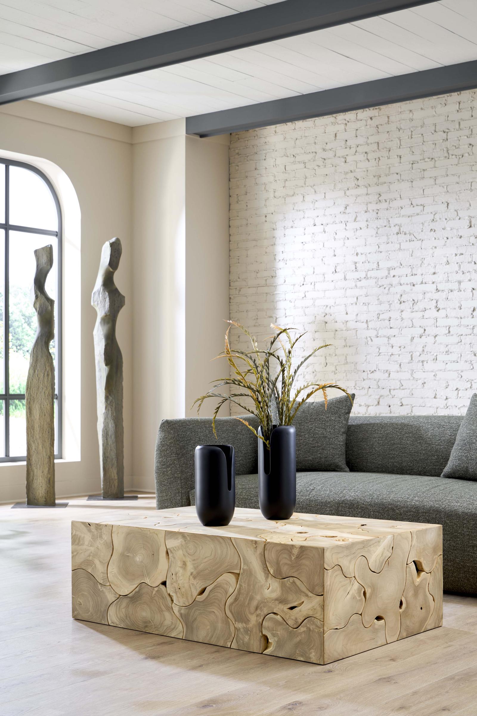 Phillips Collection Home Decor Phillips Collection Teak Slice Coffee Table, Rectangle, Bleached
