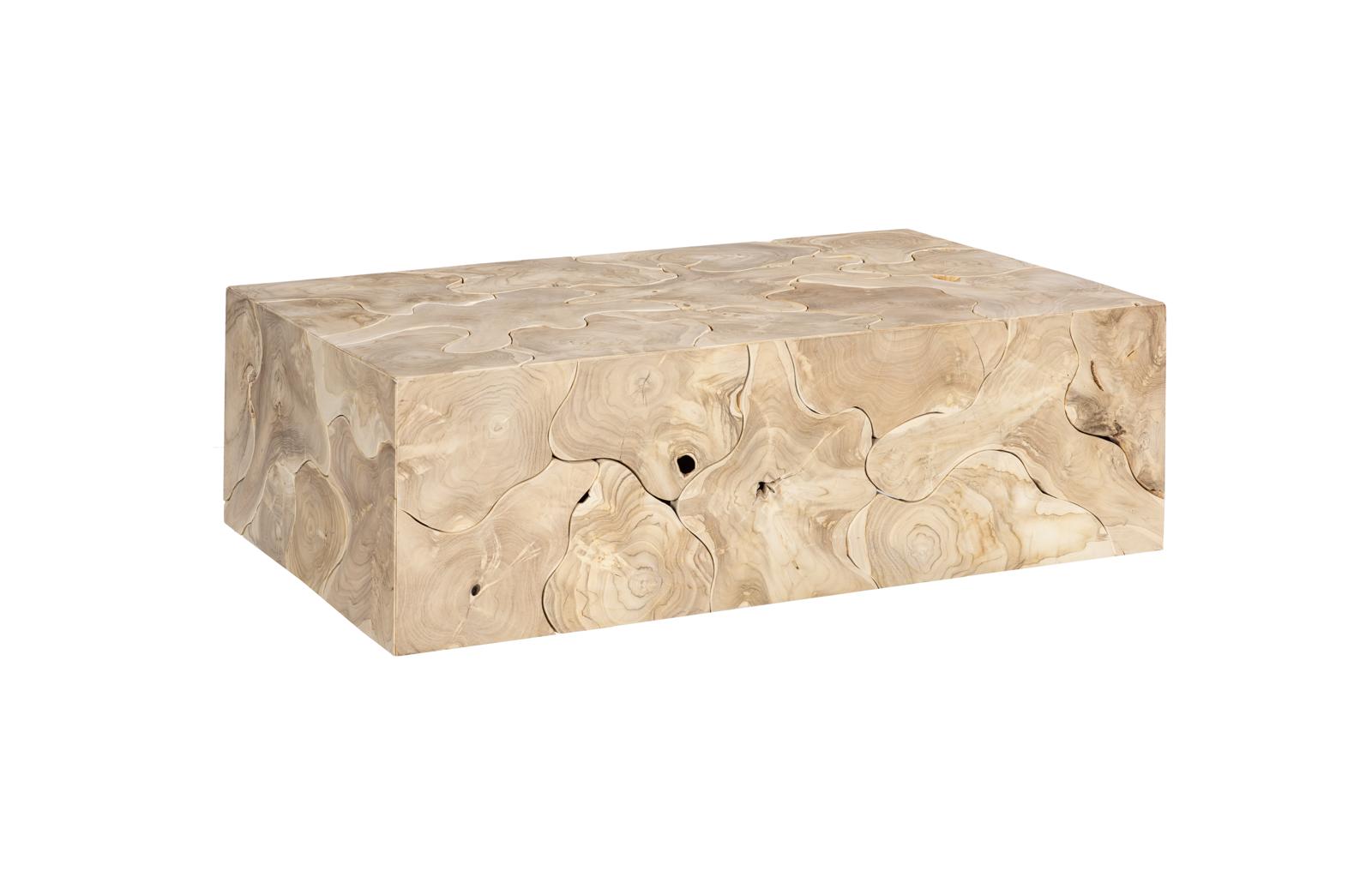 Phillips Collection Home Decor Phillips Collection Teak Slice Coffee Table, Rectangle, Bleached