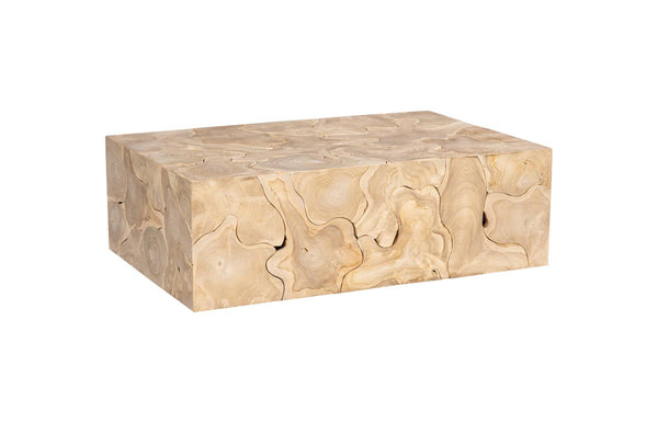Phillips Collection Home Decor Phillips Collection Teak Slice Coffee Table, Rectangle, Bleached