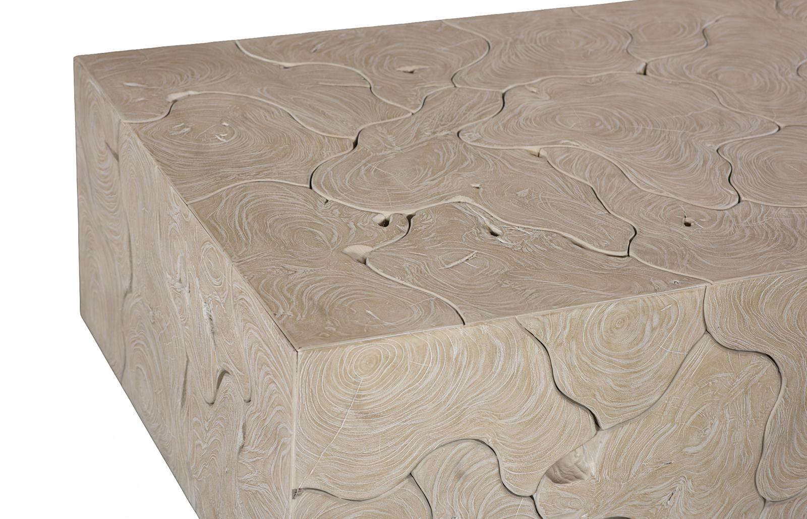 Phillips Collection Home Decor Phillips Collection Teak Slice Coffee Table, Rectangle, Oat Finish