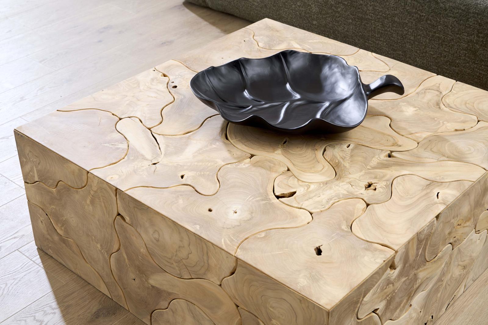 Phillips Collection Home Decor Phillips Collection Teak Slice Coffee Table, Square, Bleached