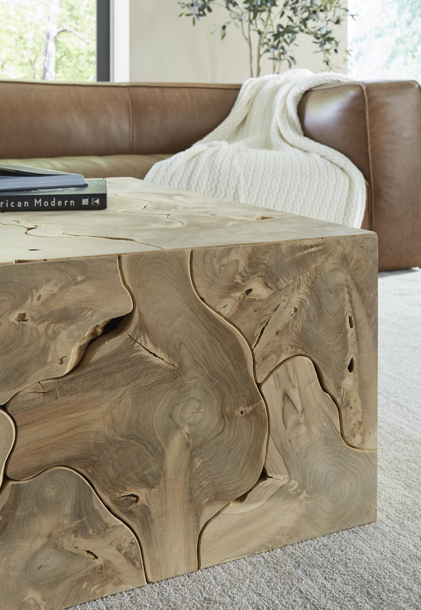 Phillips Collection Home Decor Phillips Collection Teak Slice Coffee Table, Square, Bleached