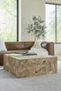 Phillips Collection Home Decor Phillips Collection Teak Slice Coffee Table, Square, Bleached