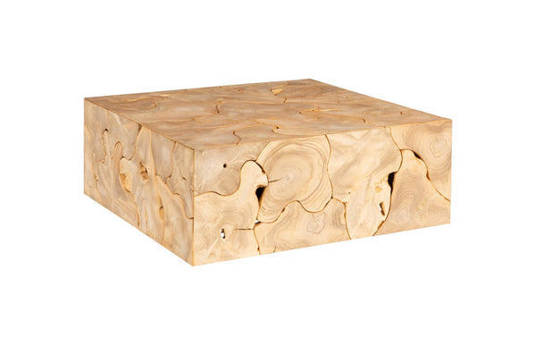 Phillips Collection Home Decor Phillips Collection Teak Slice Coffee Table, Square, Bleached