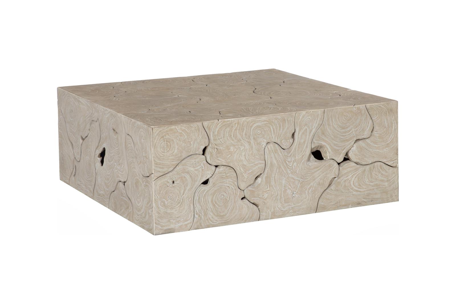 Phillips Collection Home Decor Phillips Collection Teak Slice Coffee Table, Square, Oat Finish