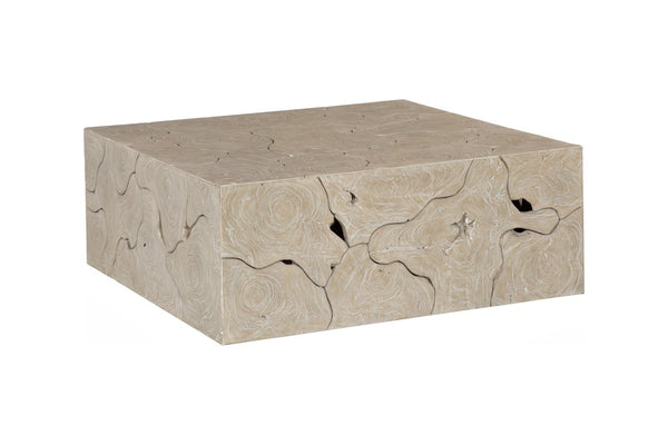 Phillips Collection Home Decor Phillips Collection Teak Slice Coffee Table, Square, Oat Finish