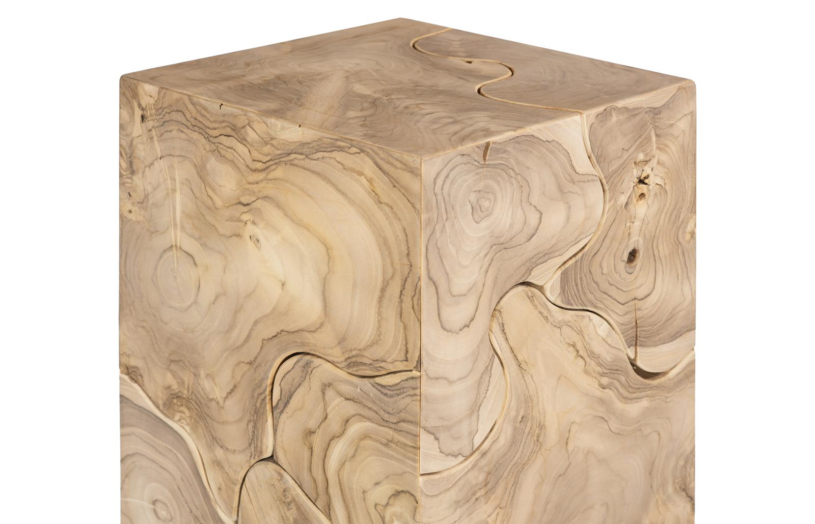 Phillips Collection Home Decor Phillips Collection Teak Slice Pedestal, Square, Bleached ,  LG