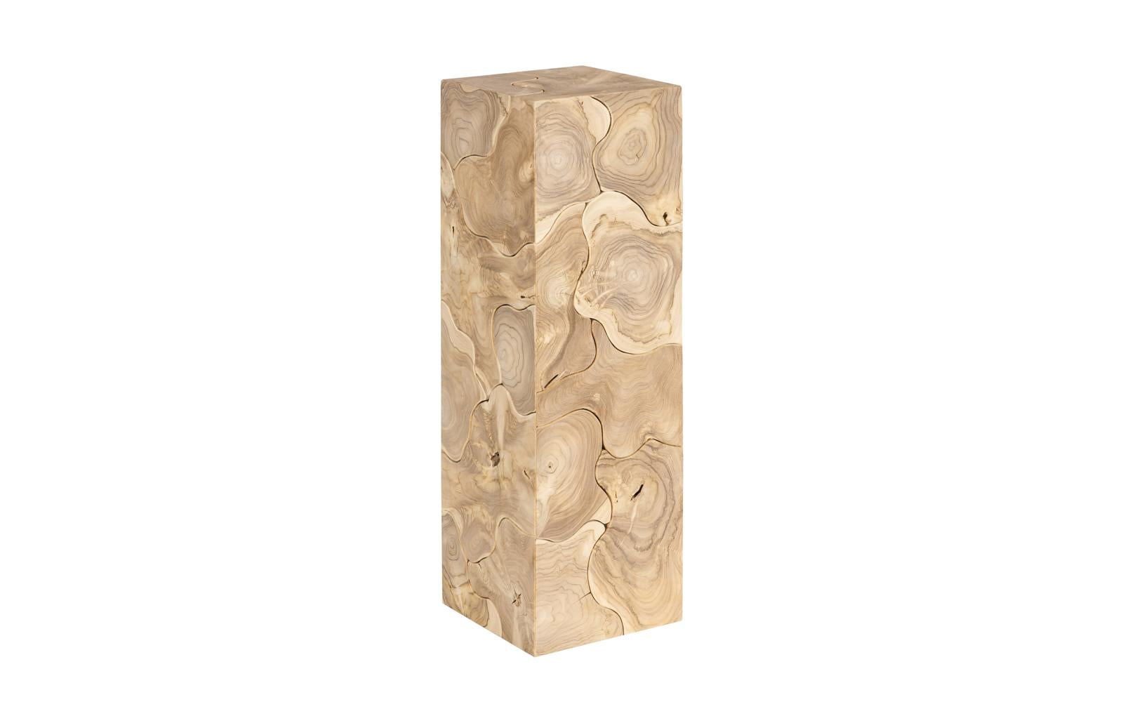 Phillips Collection Home Decor Phillips Collection Teak Slice Pedestal, Square, Bleached ,  LG