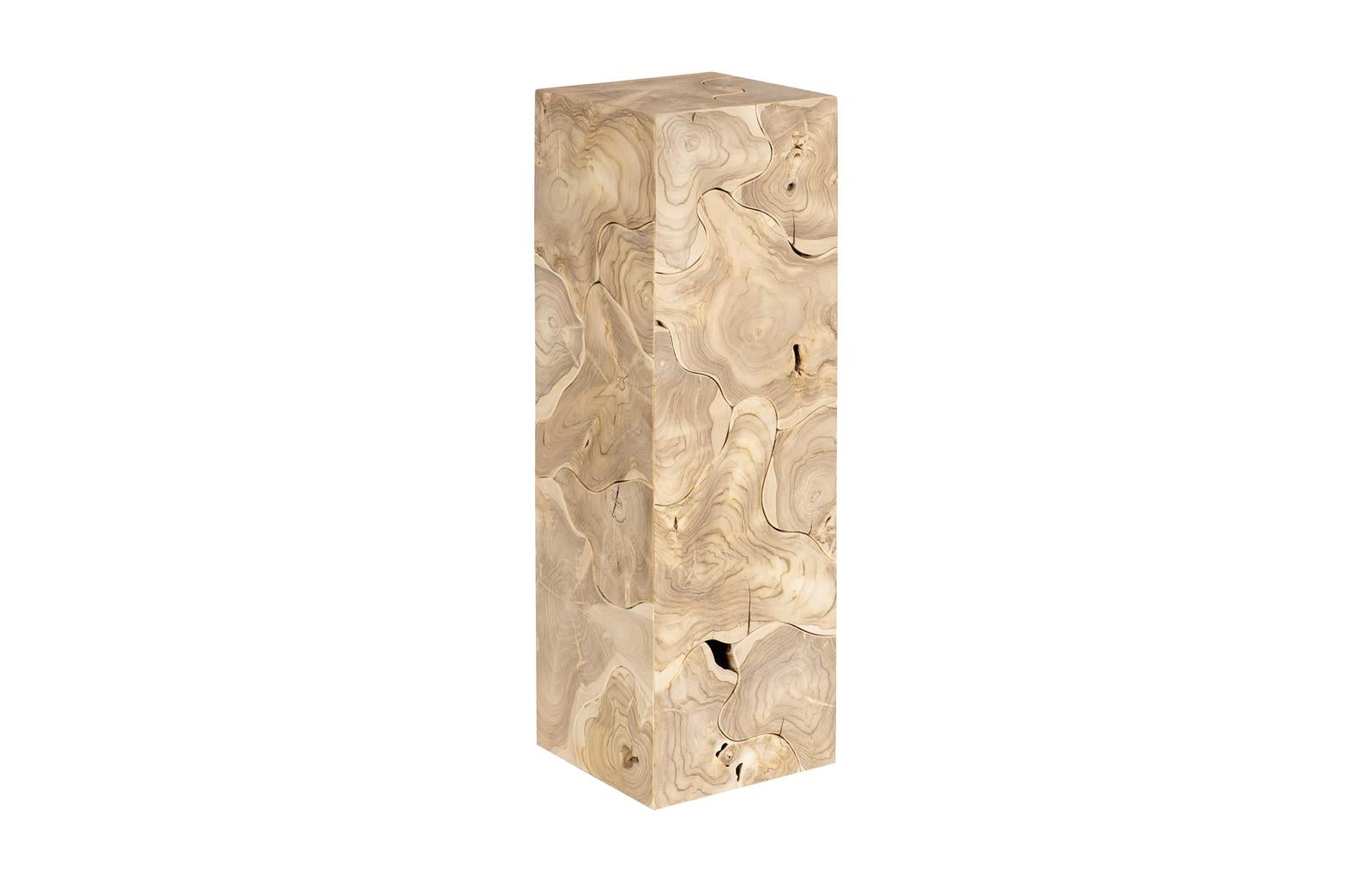 Phillips Collection Home Decor Phillips Collection Teak Slice Pedestal, Square, Bleached ,  LG