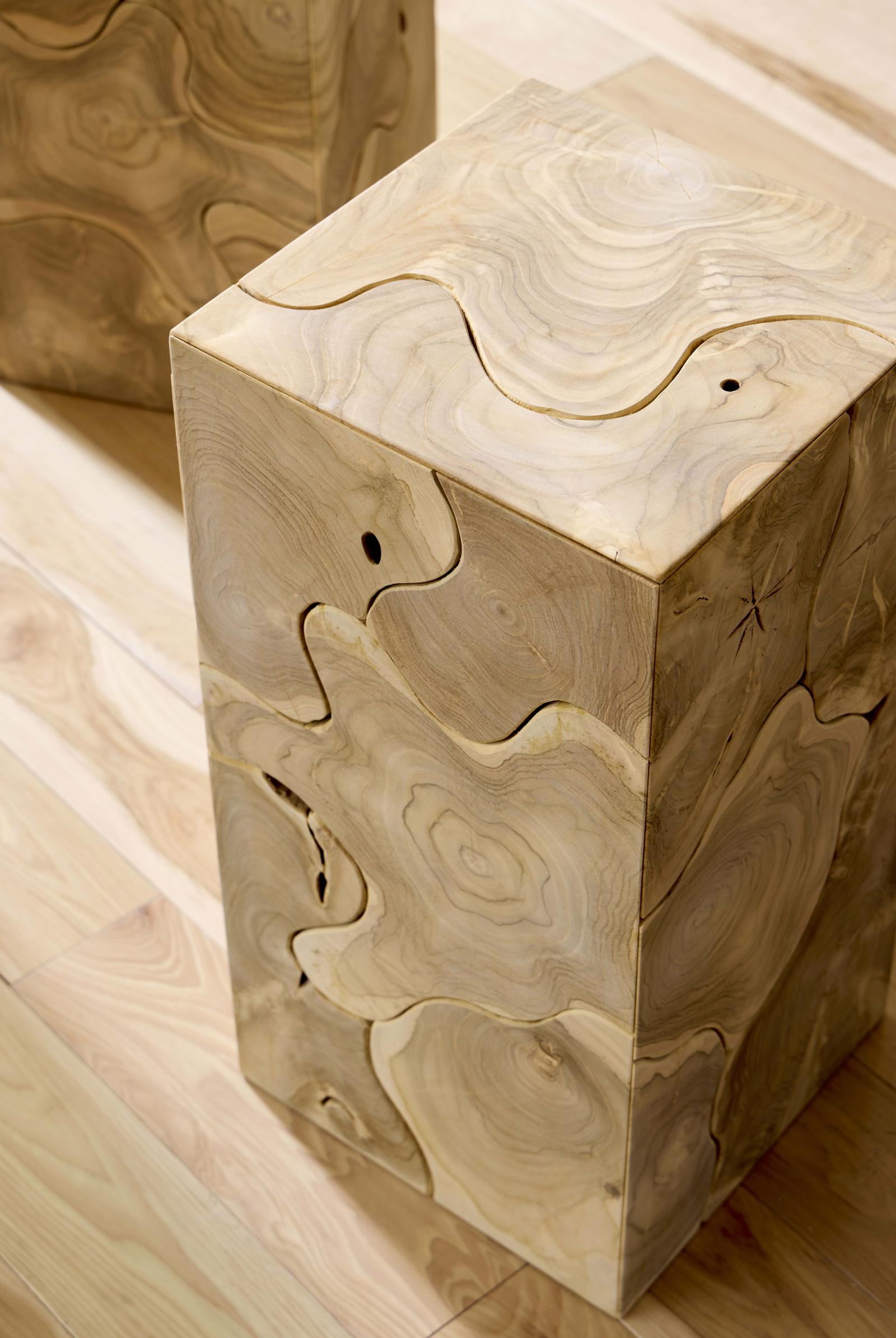 Phillips Collection Home Decor Phillips Collection Teak Slice Pedestal, Square, Bleached , MD