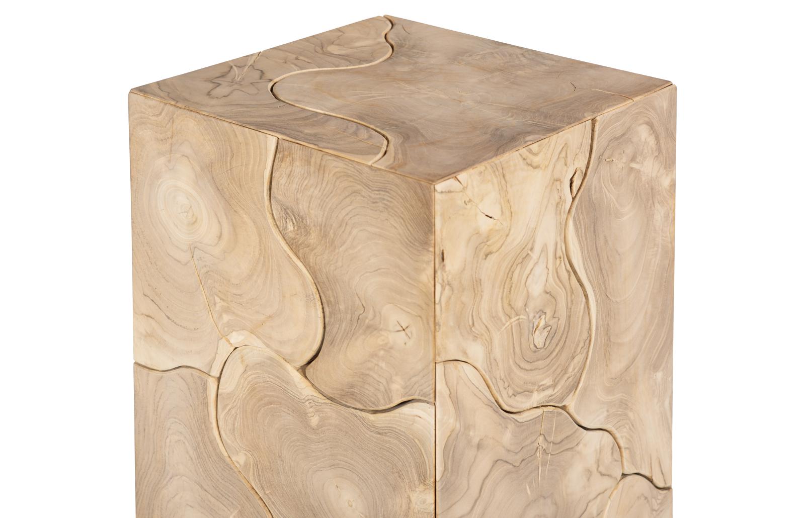 Phillips Collection Home Decor Phillips Collection Teak Slice Pedestal, Square, Bleached , MD