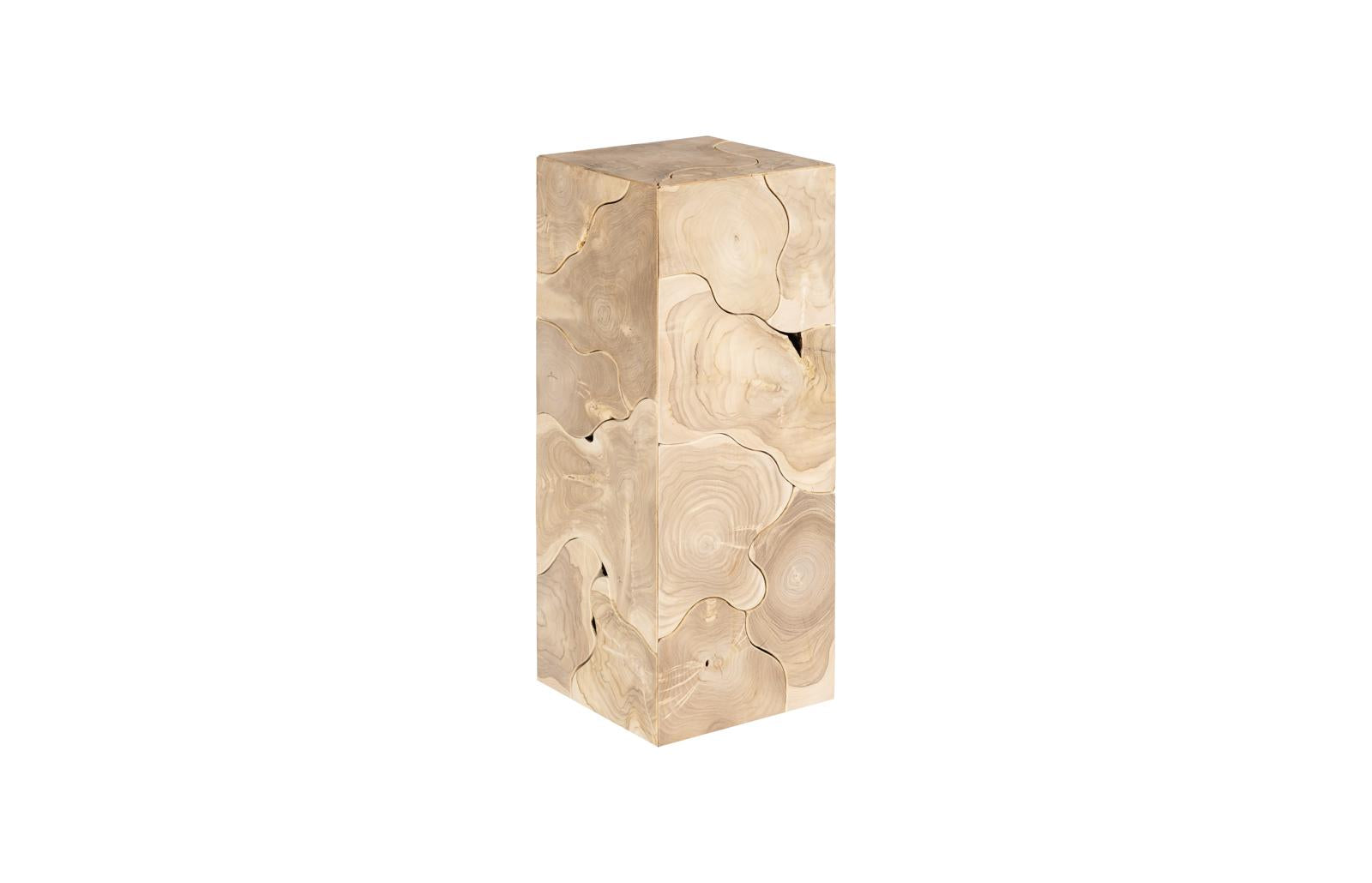 Phillips Collection Home Decor Phillips Collection Teak Slice Pedestal, Square, Bleached , MD