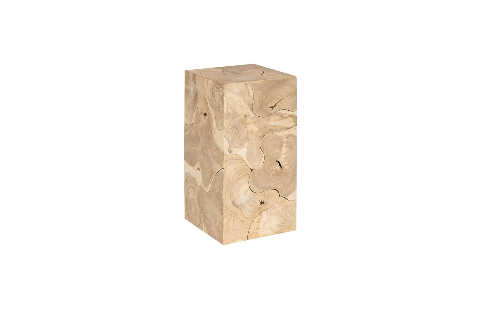 Phillips Collection Home Decor Phillips Collection Teak Slice Pedestal, Square, Bleached , SM
