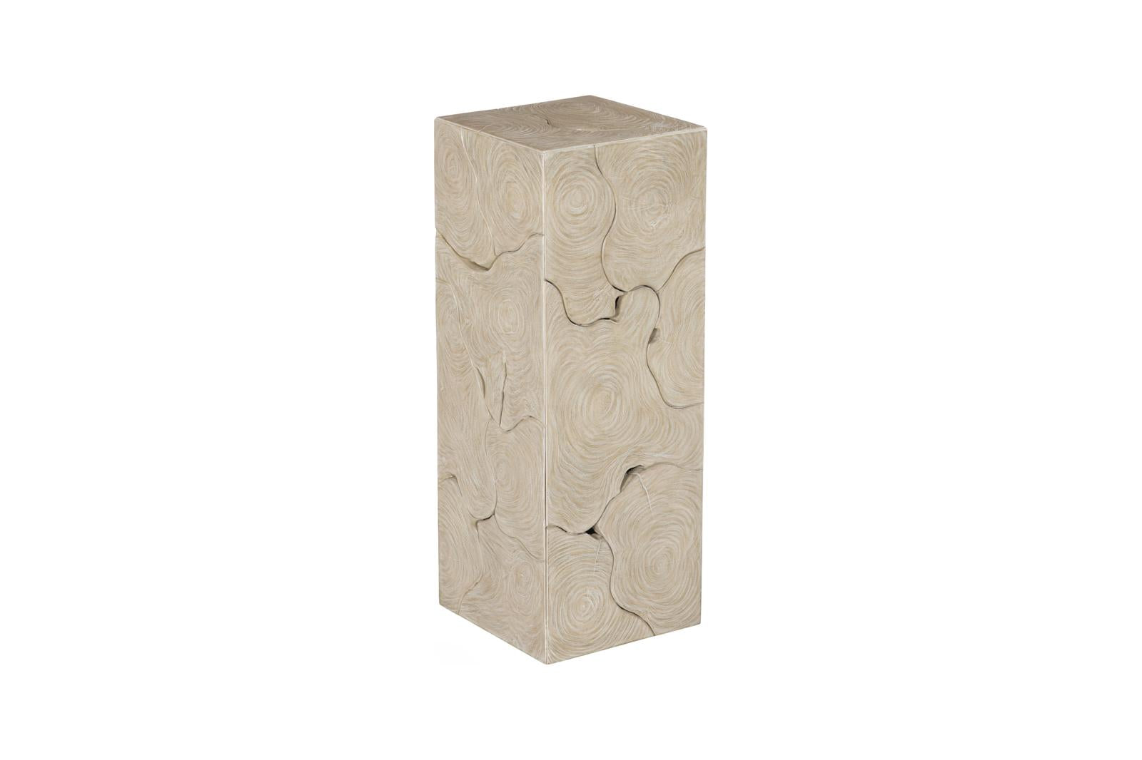 Phillips Collection Home Decor Phillips Collection Teak Slice Pedestal, Square, Oat Finish, MD